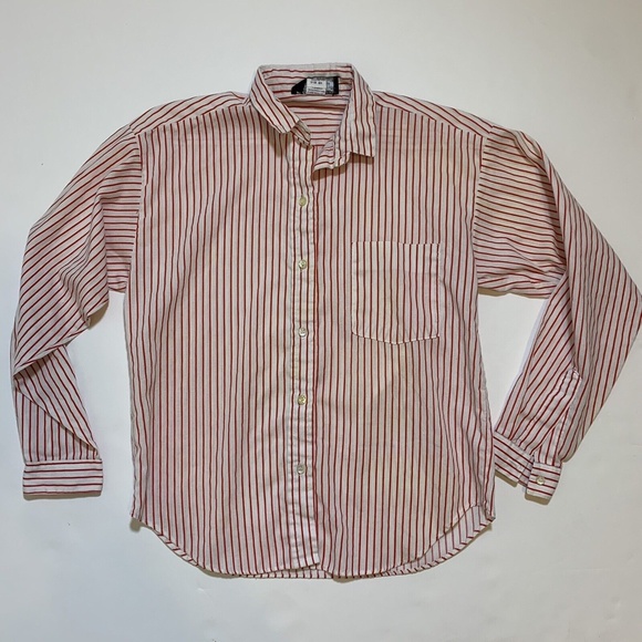 Vintage 80s Hunters Glen Red White Striped Made in USA Women's Shirt Size Small - Picture 8 of 8